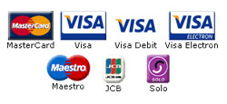 MasterCard,Visa,Visa Delta,Visa Electron,Visa Purchasing,JCB,Solo,Maestro UK